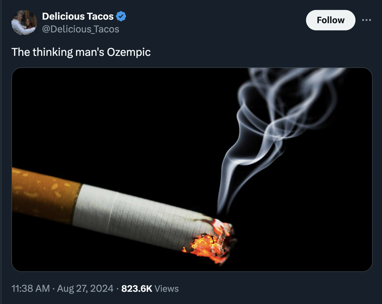 burning of tobacco - Delicious Tacos The thinking man's Ozempic Views